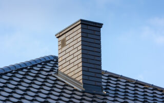 roof and chimney with blue sky